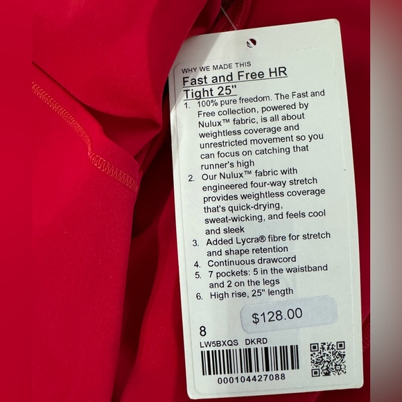 Lululemon HR Fast & Free 25” - Picture 2 of 3